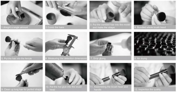 Neue Schönheits-Werkzeuge der neues Produkt-Make-upbürsten-Satz-stromlinienförmigen Bürste mit langem Aluminiumgriff 5